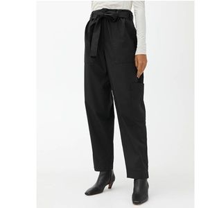 Arket Black High-Waist Paperbag Trousers